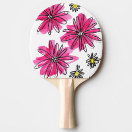 Vitblommor och viskblommor med Rosa Pingisracket