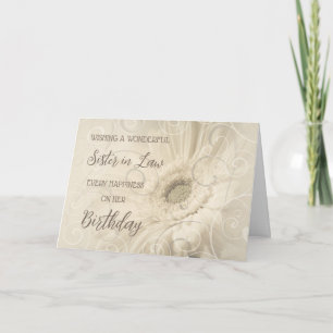 Vitblommor, syster i födelsedagskort kort