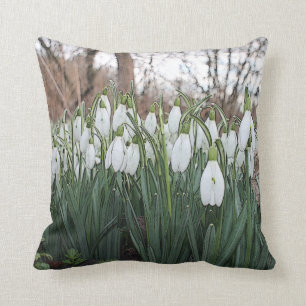 Vitblommor, vårsnowdrops kudde