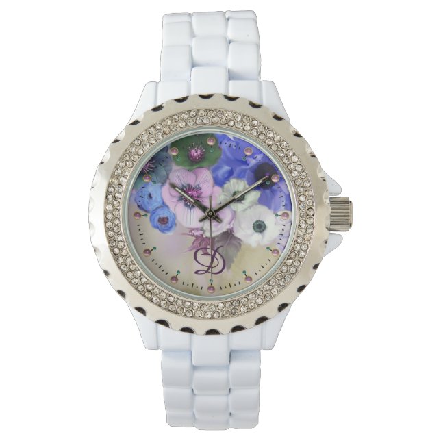 VITBLUE RO,ANEMONFLÖDEN MONOGRAM ARMBANDSUR (Framsida)