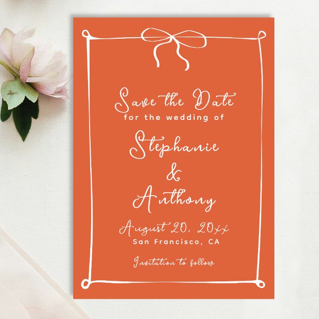 Vitbög, italiensk solnedgång med vit Bröllop Spara Datumet (Skapare uppladdad)