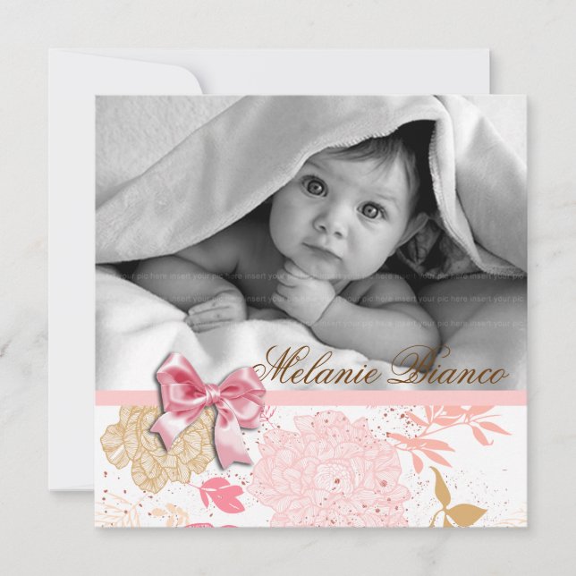 Vitbok för inbjudan till Födelsedagsfesten Flicka, (Framsida)