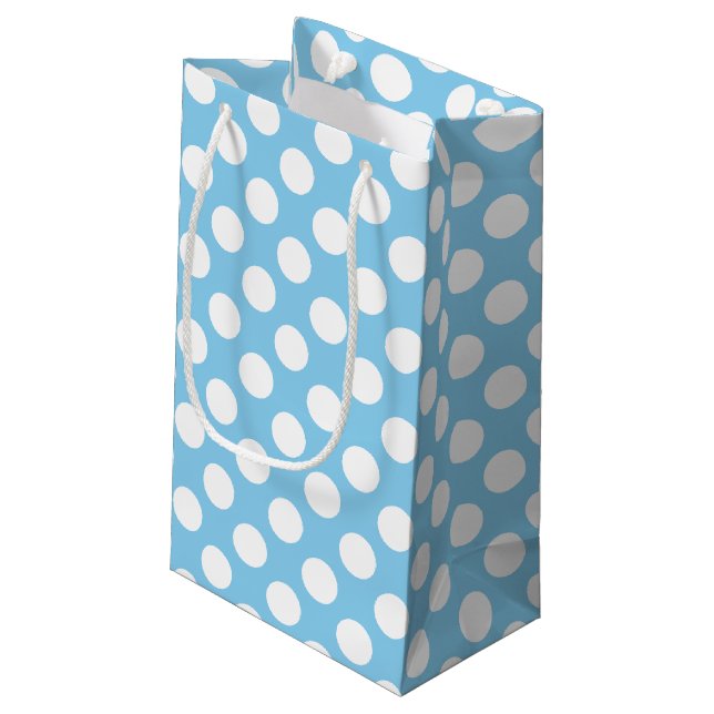 Vitbok om Baby blue stora Storleka Polka dots (Baksidan Vinklad)