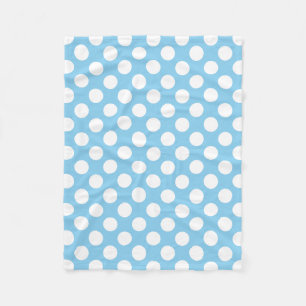 Vitbok om Baby blue stora Storleka Polka dots Fleecefilt