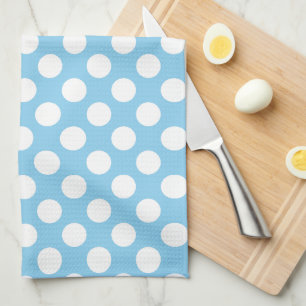 Vitbok om Baby blue stora Storleka Polka dots Kökshandduk