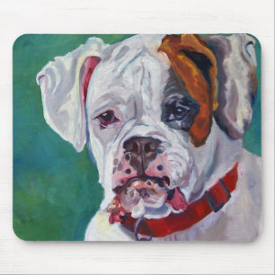 Vitboxarehund Mousepad Musmatta