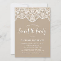 Vitbrocade Snöre Taupe Sweet 16 Party