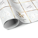 Vitbröllopsdagduvor, Klockor och tårta Presentpapper<br><div class="desc">Vitbröllopsdagduvor, Klockor och sjal för tårtabröllopgåva med DIY-text. ⭐ denna produkt är anpassadet 100%. Diagram och/eller text kan tas bort, flyttat, resized, ändrande omkring, roterande, etc.…, 99% av min designer i mitt lager göras i lagrar. Detta gör det lätt för dig att resize och flyttning diagrammen och texten omkring, så...</div>