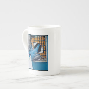 Vitbröstad nötväcka i snö - Originalfoto Benporslin Mugg