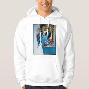 Vitbröstad nötväcka i snö - Originalfoto Hoodie