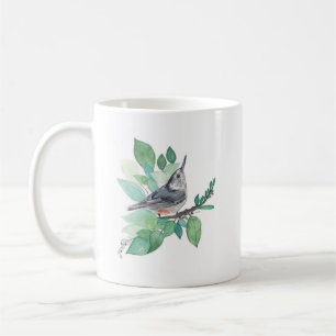 Vitbröstad nuthatch Bird Art Coffee Mugg