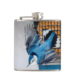 Vitbröstad nuthatch i Snö - Originalfoto Fickplunta