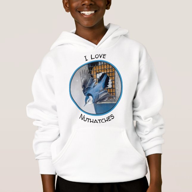 Vitbröstad nuthatch i Snö - Originalfoto T Shirt (Framsida)