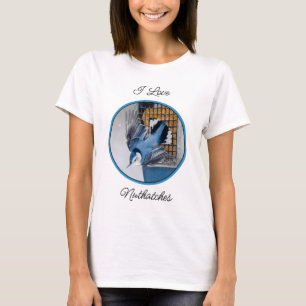 Vitbröstad nuthatch i Snö - Originalfoto T Shirt