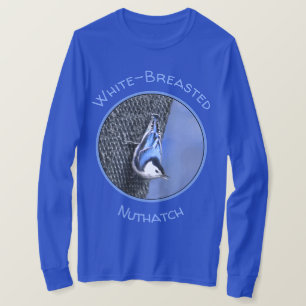 Vitbröstad nuthatch-målning Original Bird Art T Shirt