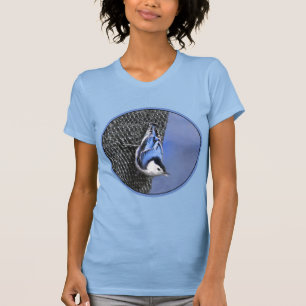 Vitbröstad nuthatch-målning Original Bird Art T Shirt