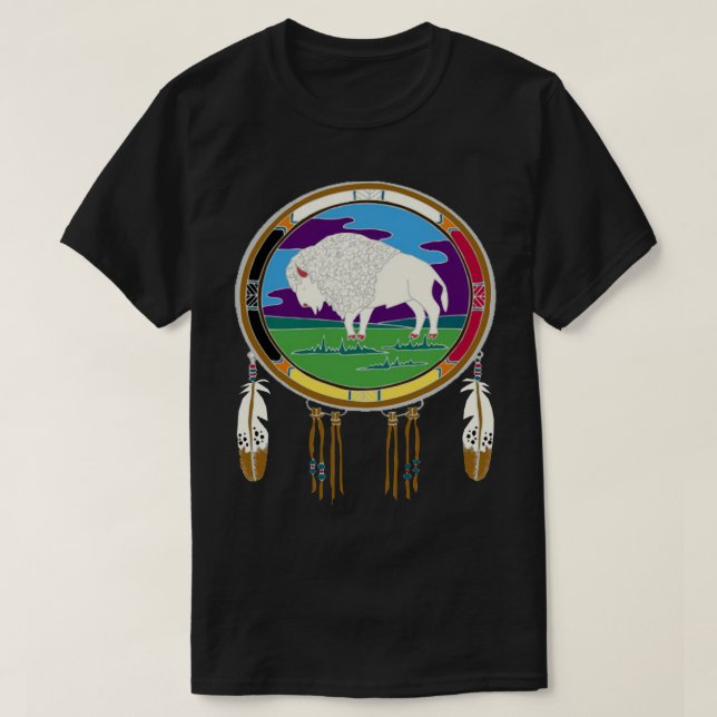 Vitbuffelmanar grundläggande mörka T-tröja Tee (Design framsida)
