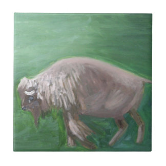 Vitbuffeln belägger med tegel kakelplatta