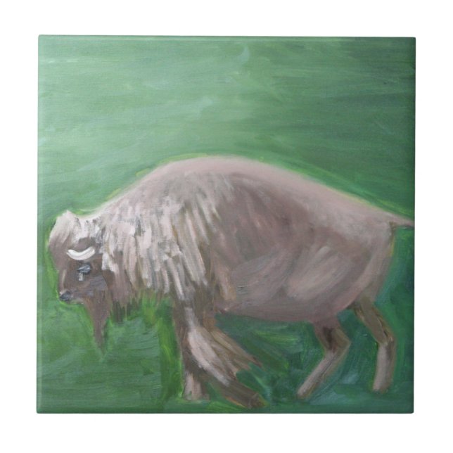 Vitbuffeln belägger med tegel kakelplatta (Framsidan)