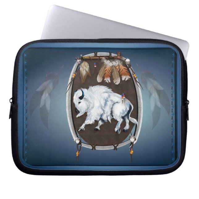 Vitbuffeln skyddar laptop fodral (Framsidan)