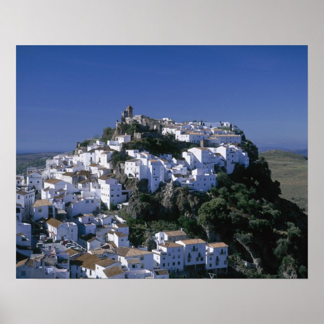 Vitbyn Casares, Andalusien, Spanien Poster (Framsidan)