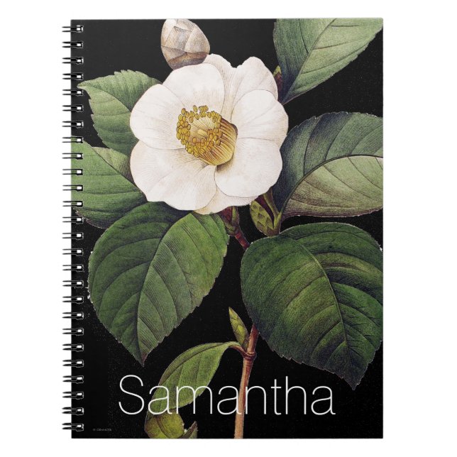 VitCamellia Anteckningsbok Med Spiral (Framsidan)