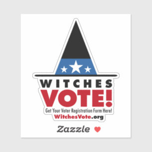 Vitches Vote! Löstagbar vinyldekaler för Witch S Klistermärken