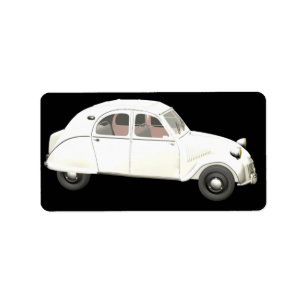 Vitcitroen 2CV Adressetikett