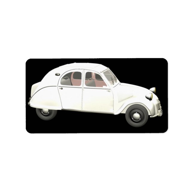 Vitcitroen 2CV Adressetikett (Framsidan)