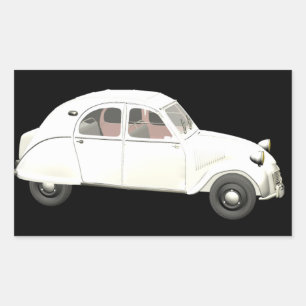 Vitcitroen 2CV Rektangulärt Klistermärke