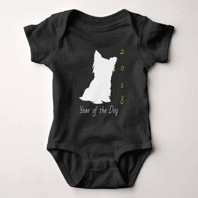 Vitcute Hund Kinesisk nyårsjubileum 2018 Baby T Shirt (Framsida)