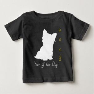 Vitcute Hund kinesiska nyår 2018, svart Baby t T-shirt