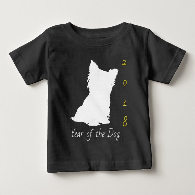 Vitcute Hund kinesiska nyår 2018, svart Baby t Tee (Framsida)