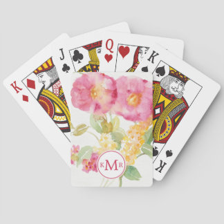 Vitdaisy för Monogram | på blått Casinokort