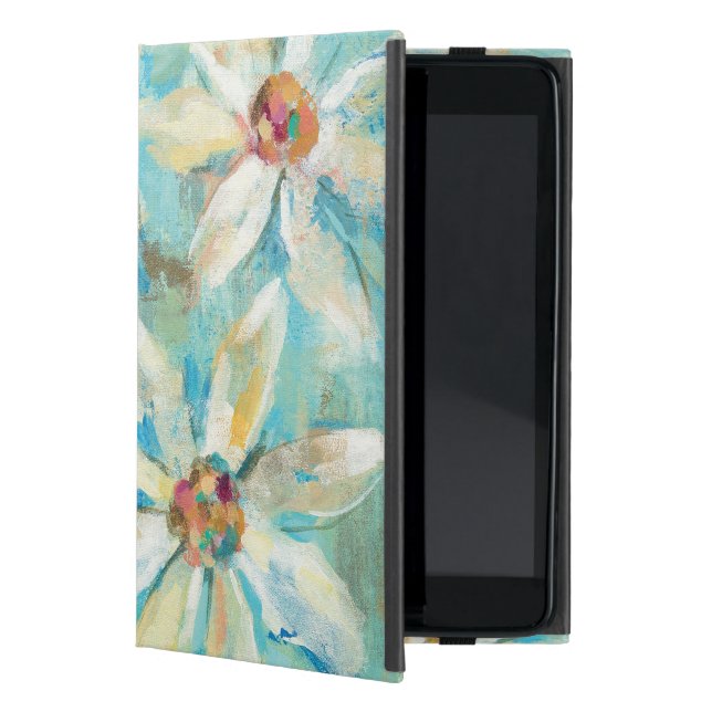 Vitdaisy på blått iPad mini fodral (Framsidan)