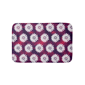 Vitdaisy på rökiga Burgundy & lilor Badrumsmatta