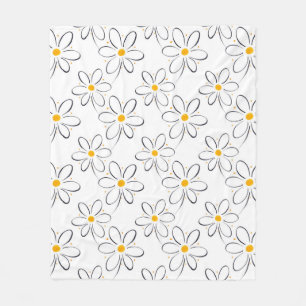 'Vitdaisy Pattern Fleecefilt