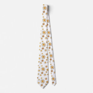 Vitdaisyblommor, vattenfärgdaisyTie Slips