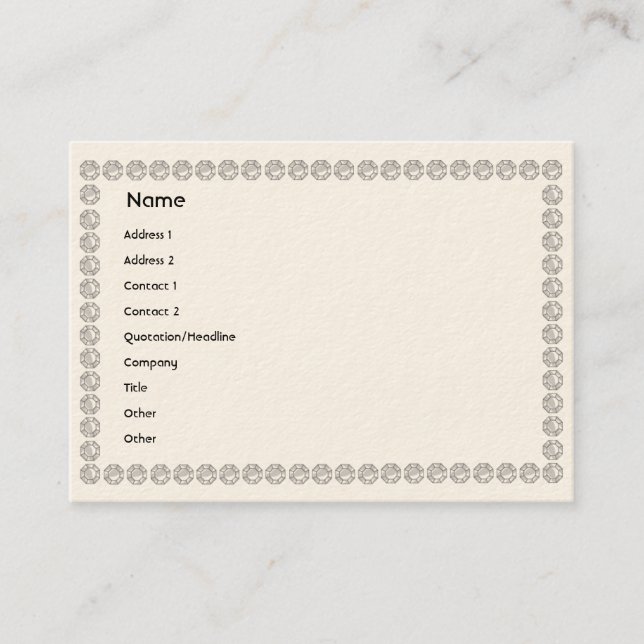Vitdiamanter - knubbig visitkort (Framsida)