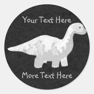 VitDinosaurklistermärkear Runt Klistermärke