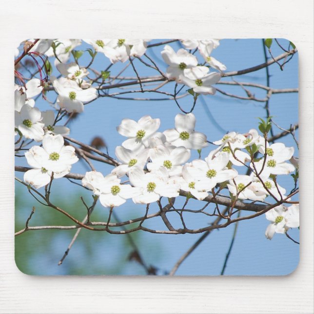 VitDogwood blommar mousepad Musmatta (Framsidan)