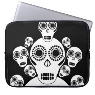 Vitdöskallarsvart Laptop Sleeve