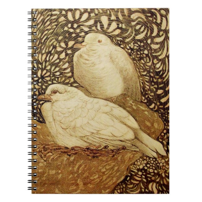 VITDOVER I BROWN SEPIA ANTECKNINGSBOK (Framsidan)