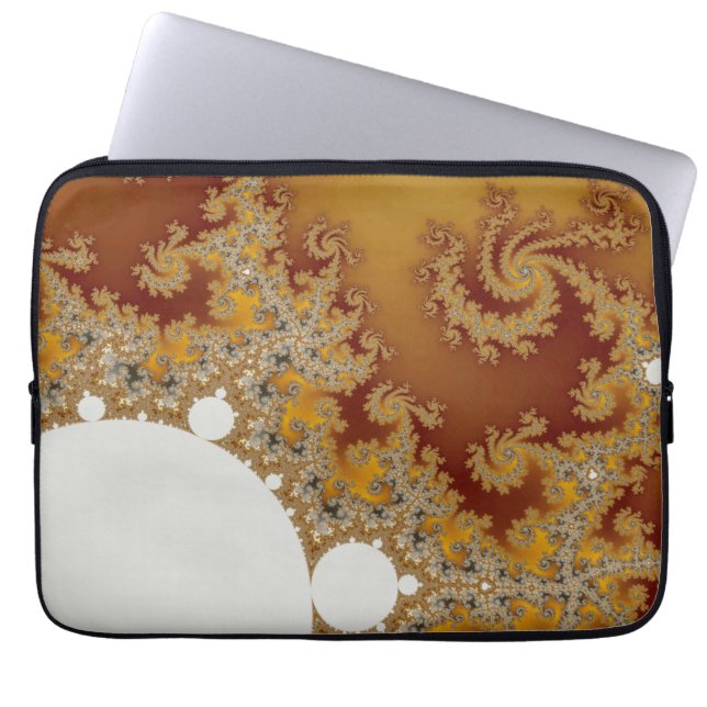 Vitdrake - Fractalkonst Laptop Sleeve (Framsidan)