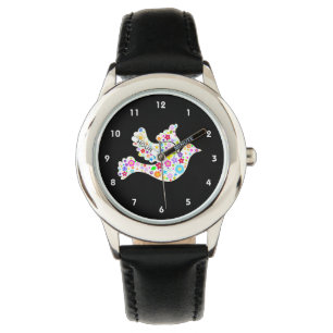 Vitduva av blommor armbandsur