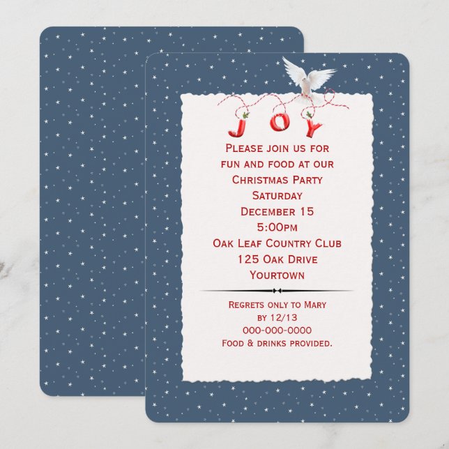 Vitduva i Snöflingor-partiets inbjudan (Fram/baksida)