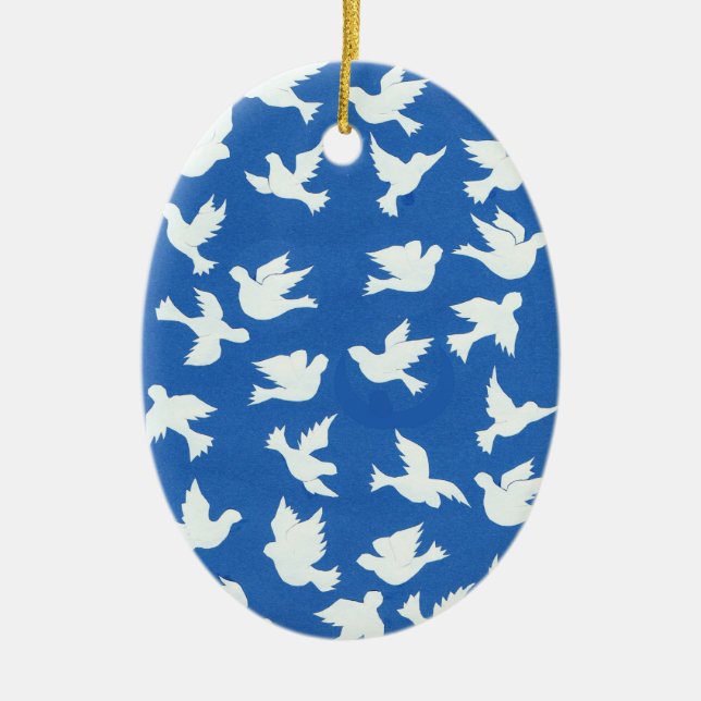 Vitduvaprydnad Julgransprydnad Keramik (Framsidan)