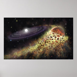 Vitdvärg som strimlar ett planet poster