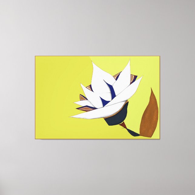 VITE, BLUE, GULD LOTUS CANVASTRYCK (Framsida)