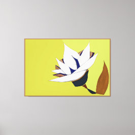 VITE, BLUE, GULD LOTUS CANVASTRYCK